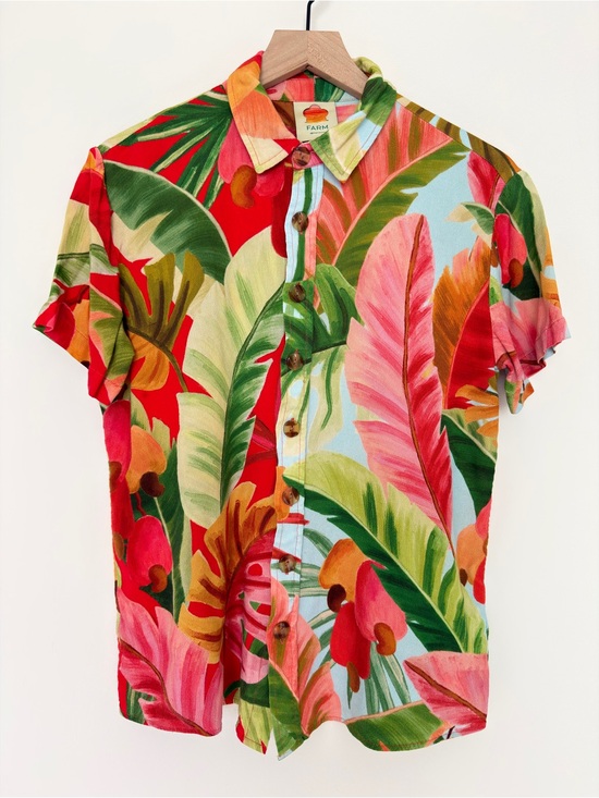 FARM Rio Tops - Farm Rio Tropical Print Button Up Shirt XS Rayon Unisex
